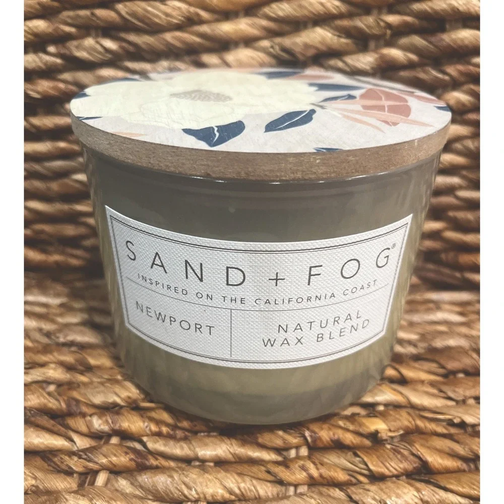 Sand & Fog 2 Wick NEWPORT Scented Natural Wax Blend Candle 12 oz Jar NEW HTF!
